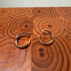 AllSaints Twisted Hoop Earrings in Gold Color